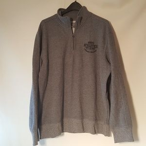 Roots 73 Gray w/ Black Logo 1/4 Zip Athletic Crew